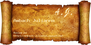 Ambach Julianna névjegykártya